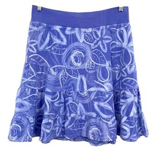 Fresh Produce Floral Tropical Cotton Tiered Mini Skirt Size Large